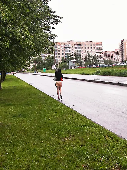 Glory was walking down