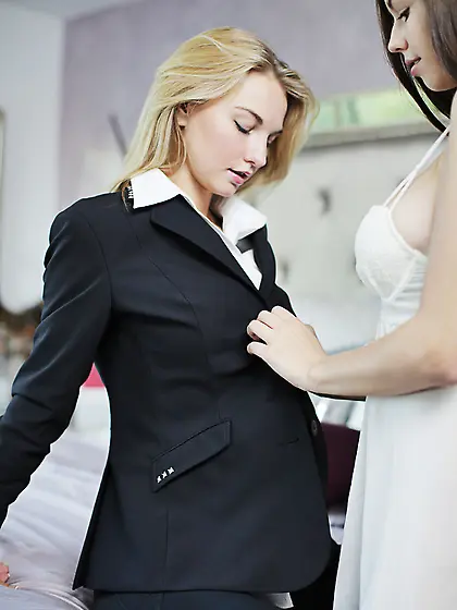 Busty lesbians surrender passion