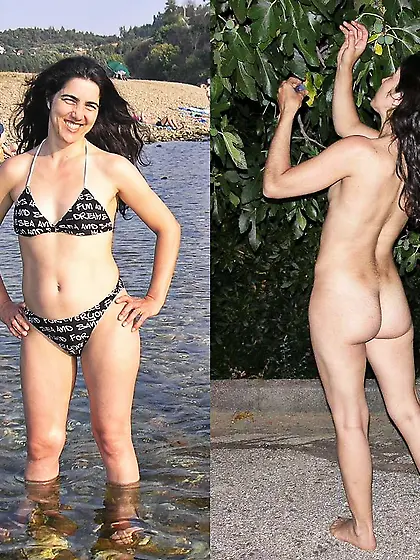 Dressed and undressed amateur milf