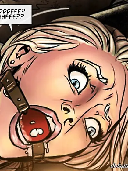 Ball-gagged beauty tied pipe