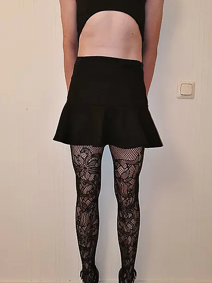 slutty in black fishnets