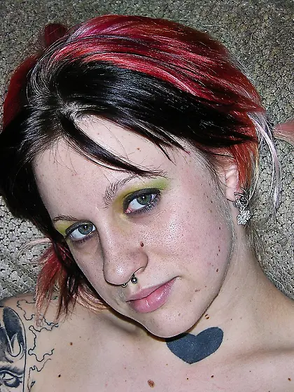 PUNK METALHEAD Babe Shows Hairy Asshole