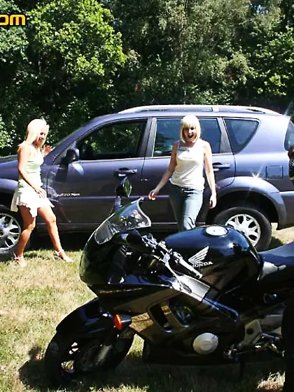 Hot biker shows dick