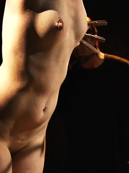 Submissive bound pinched high-powered