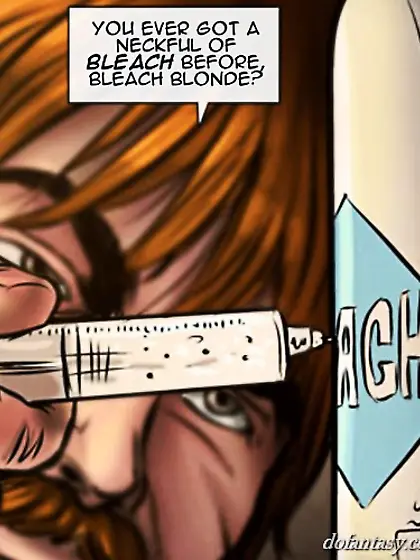 Terrible man threatens blonde