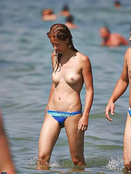 Bare-Chested Beach Honies