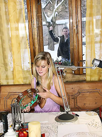 Nasty blonde teen seduces