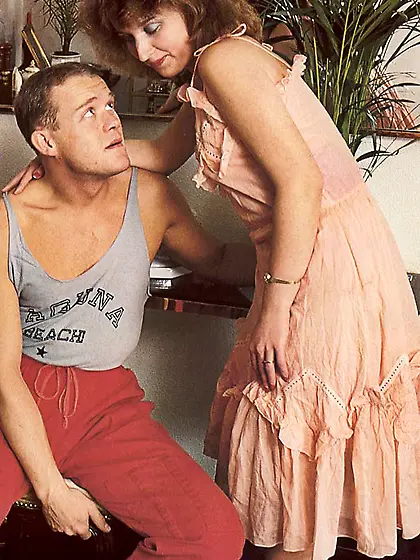 Seventies lady enjoys big