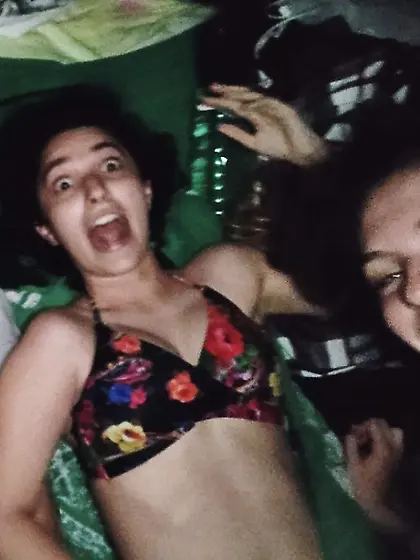 Girls On The Beach at Night