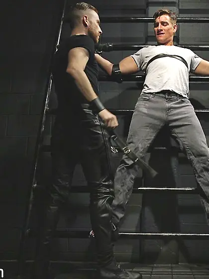 CBT and bondage seance between two hot gay...