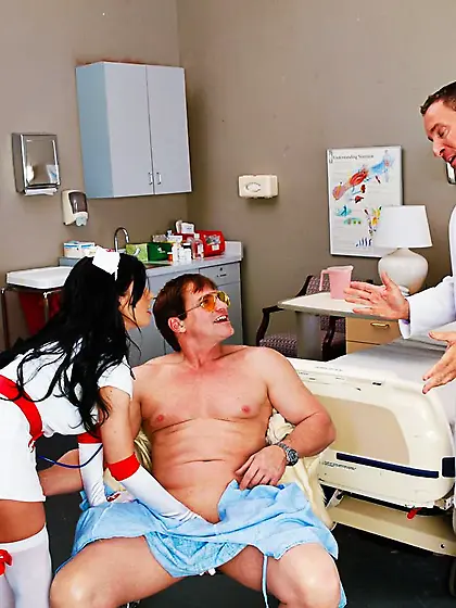 Hot Latina nurse with big boobs Rebecca Linares lets guy fuck he