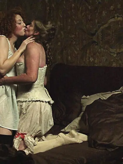 Curly redhead girl gets a nice cunnilingus