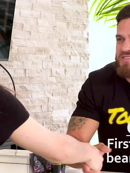 Tiny brunette teen nailed by brutal tattooed...