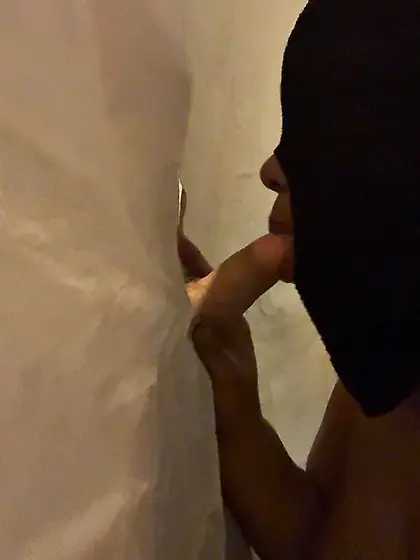 Black girl sucking white cock gloryhole