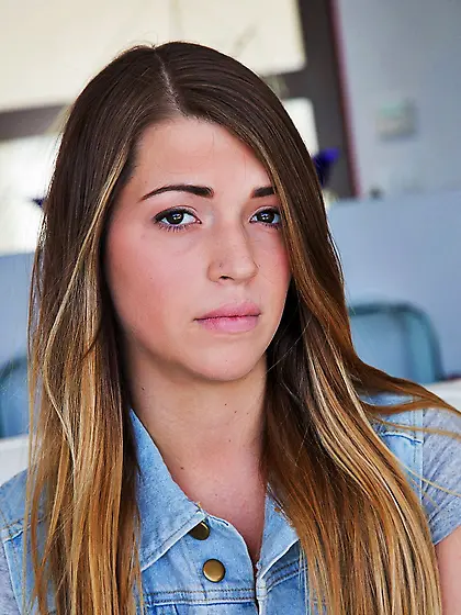 Denim vest blonde teen gets destroyed by a big cock,  gets a faci