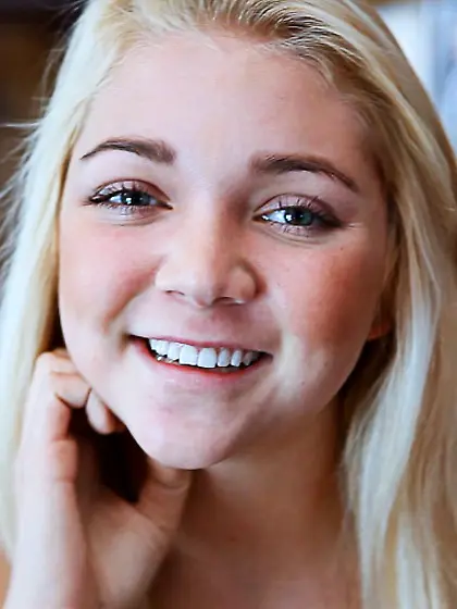 Blonde teen received jizz