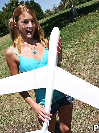 Smiling cutie Elli Foxx in pigtails gets her teen pussy dicked i