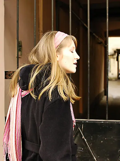 Yana B takes her cute sexy dress in front of the camera and teas