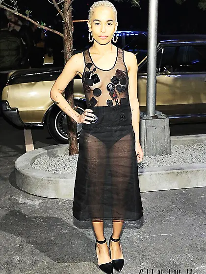 Zoë Kravitz Braless Photos