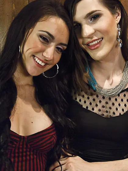 Trannie black stockings tart