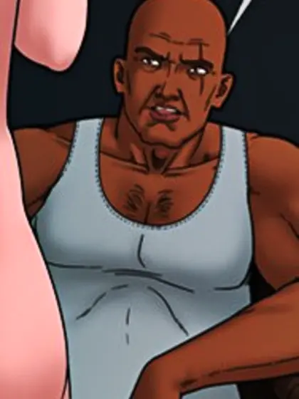 Leashed girl assumes doggy