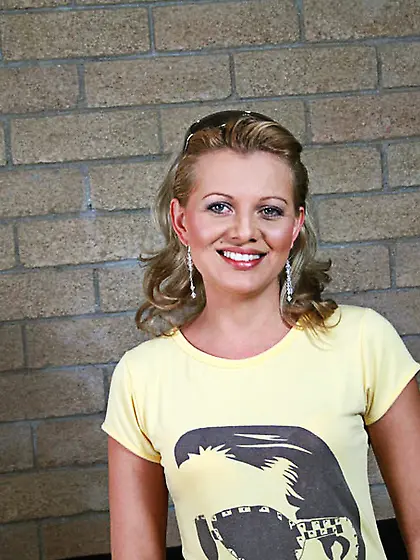 Grey eyed blonde yellow