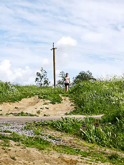 Yummy fresh redhead going commando pees outdoors