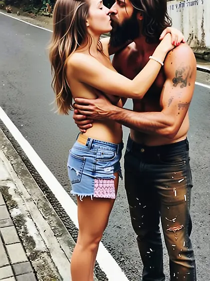 She baits horny homeless guys,  her secret kink