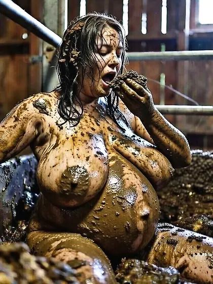 Busty pregnant MILF loves manure