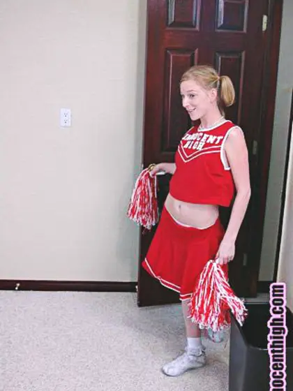 Handsome blonde wearing cheerleader