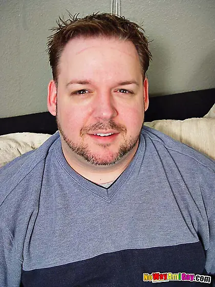 Chubby white guy takes