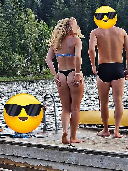 Spy pics--Lake thot in thong swim bottoms