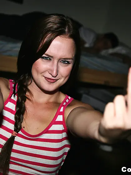 Dirty ponytailed student bitch