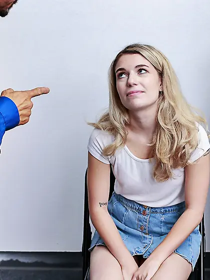 Blonde teen is a sexy girl who likes to steal