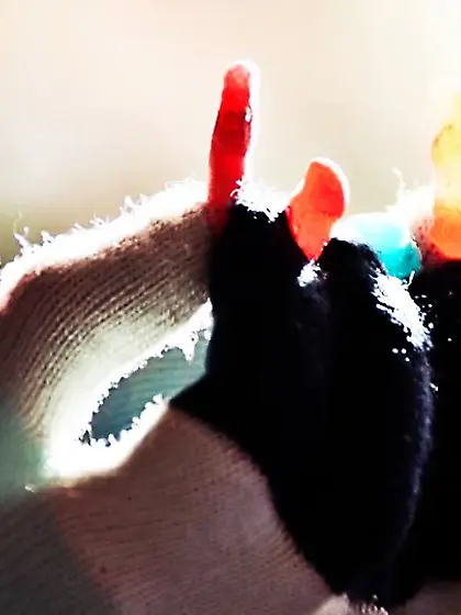 Red haired babe Dolly Destruction in purple stockings and woolen