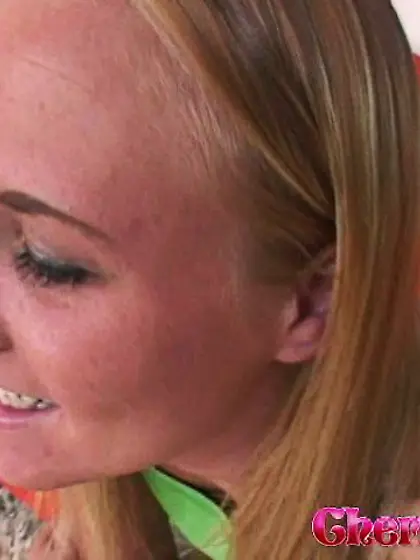 Blonde coed slim body