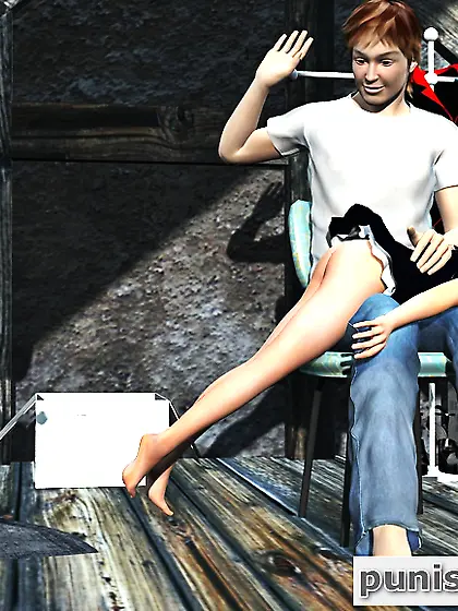 Sissy’s ass reddens during attic spanking