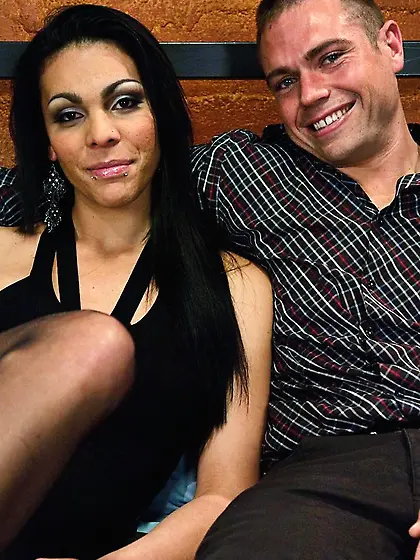 Tranny takes sexy blue