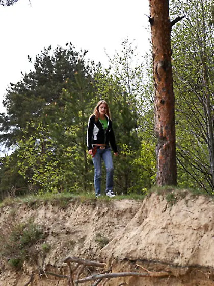 Beautiful teen plays watersports