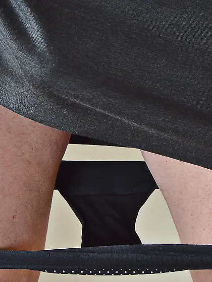 Cock in sexy Black Panties