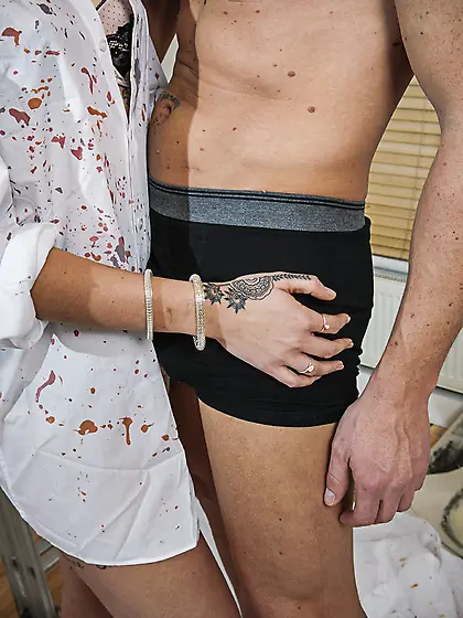 Slender hot brunette boyfriend