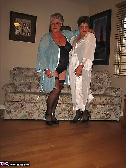 Divine elderly blonde brunette