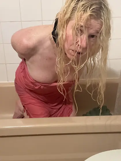 Janie after cold shower in bondage