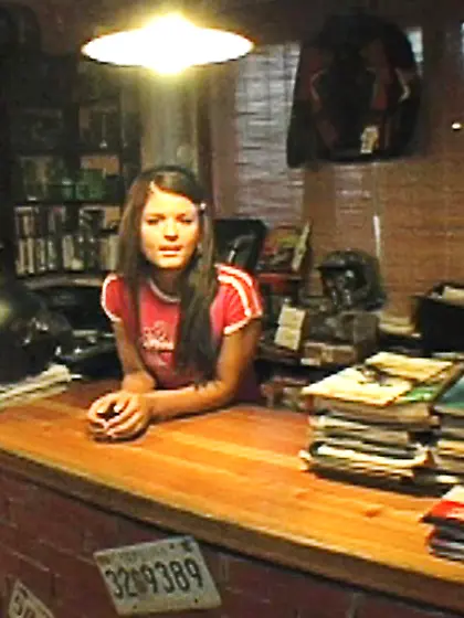 Sexy shop girl facialized