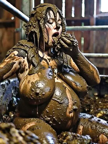 Busty pregnant MILF loves manure