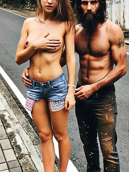 She baits horny homeless guys,  her secret kink