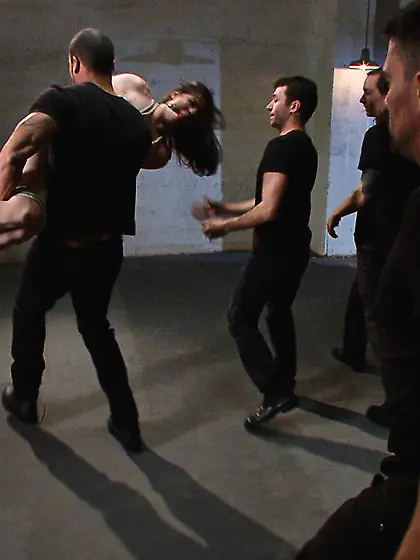 Gag-balled whore in shinju gangbanged awefully