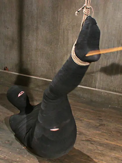 Short-haired bound babe plastic