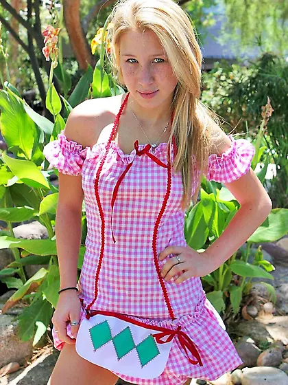 Sassy teen Alanna FTV is sliding the panty aside up sexy skirt a