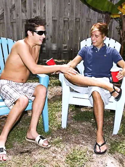 Sexy gay men indoors